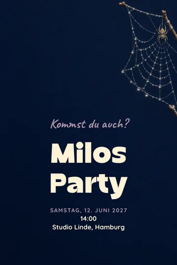 Einladung mit dem Design Fäden und Tropfen