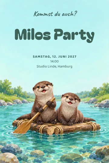 Einladung mit dem Design Otterfloß