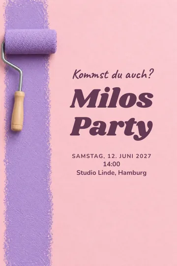 Einladung mit dem Design Farben rollen