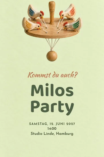Einladung mit dem Design Pick pick Hühnerfest