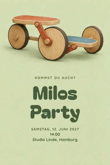 Einladung mit dem Design Rollen und balancieren
