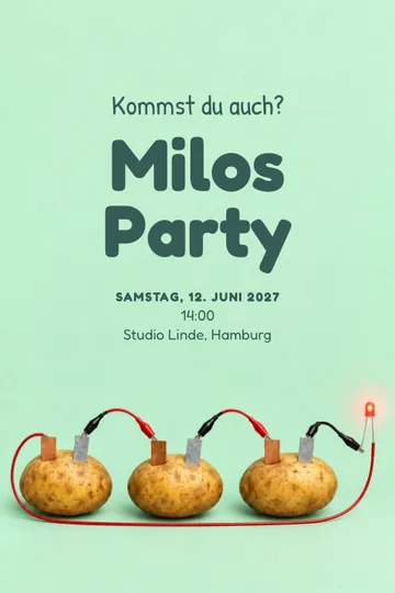 Einladung mit dem Design Kleines Kraftwerk