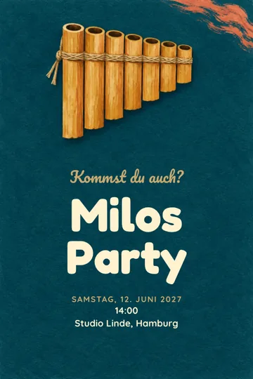 Einladung mit dem Design Panflötenfest