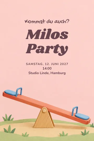 Einladung mit dem Design Wippenfest