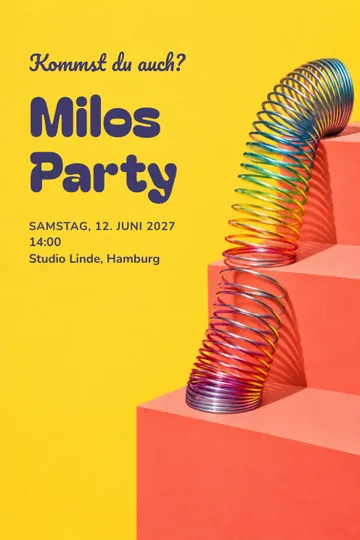 Einladung mit dem Design Slinky-Sprünge