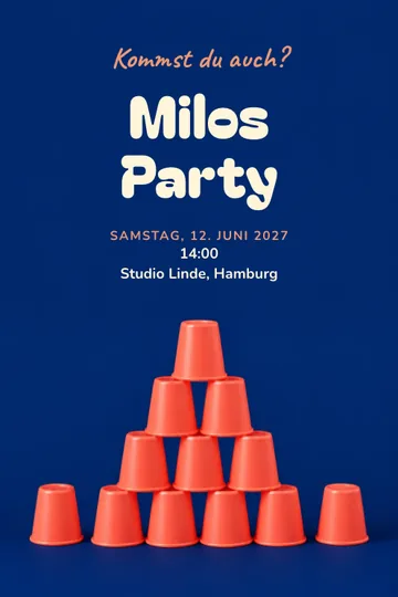 Einladung mit dem Design Becherturmfest