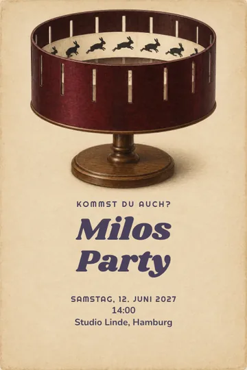 Einladung mit dem Design Bewegte Bilder