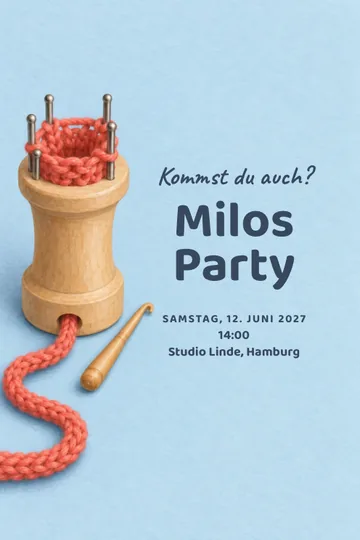 Einladung mit dem Design Stricklieselatelier
