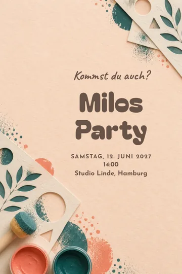 Einladung mit dem Design Schablonenatelier