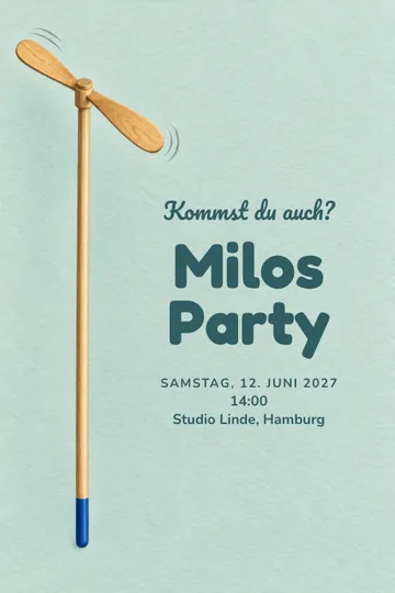 Einladung mit dem Design Drehen und fliegen