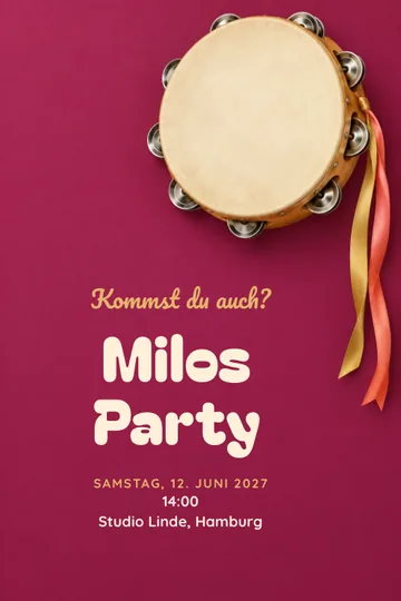 Einladung mit dem Design Tamburinfest