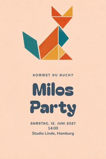 Einladung mit dem Design Tangramfuchs