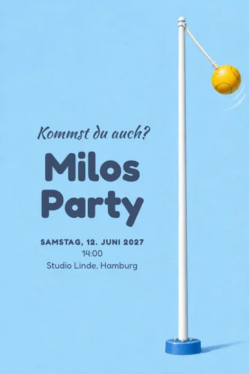 Einladung mit dem Design Ball um den Pfahl