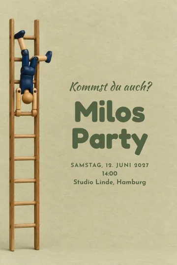 Einladung mit dem Design Purzelbaum zur Party