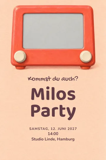 Einladung mit dem Design Drehen und zeichnen