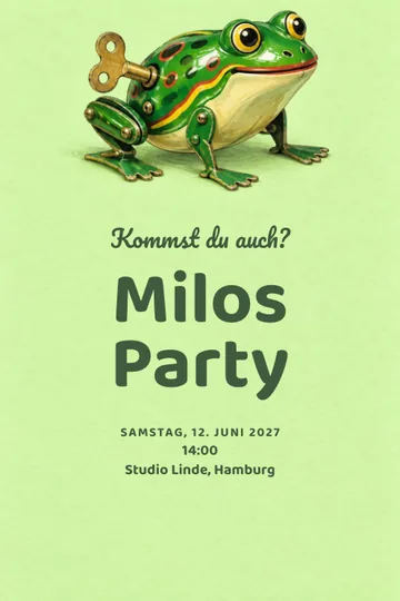 Einladung mit dem Design Aufziehfroschfest