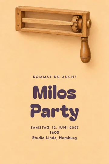 Einladung mit dem Design Ratschenrhythmus