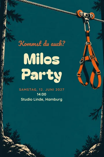 Einladung mit dem Design Seilrutschenabenteuer