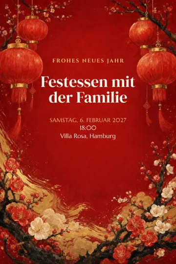 Einladung mit dem Design Chinesisches Neujahr