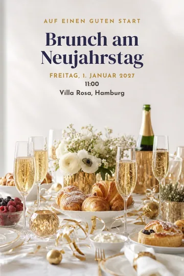 Einladung mit dem Design Neujahrsbrunch