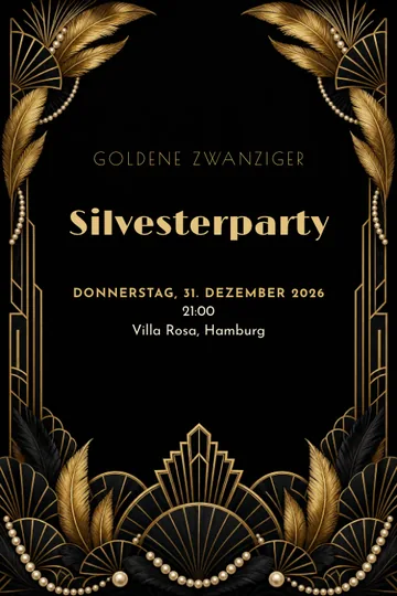 Einladung mit dem Design Roaring New Year