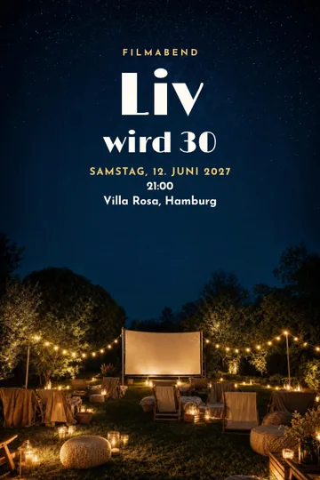Einladung mit dem Design Kino unter Sternen