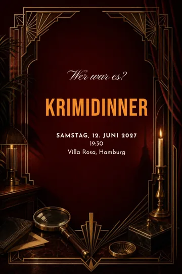 Einladung mit dem Design Krimidinner