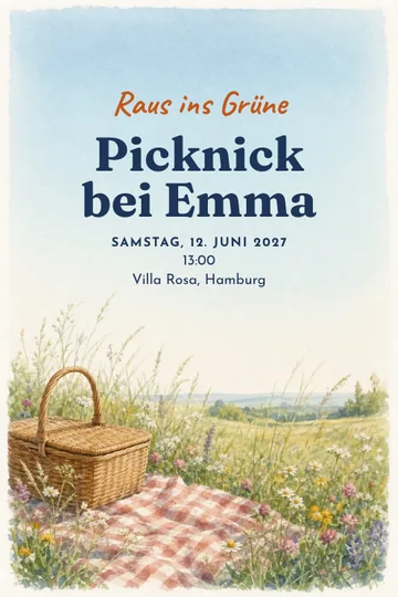 Einladung mit dem Design Picknick