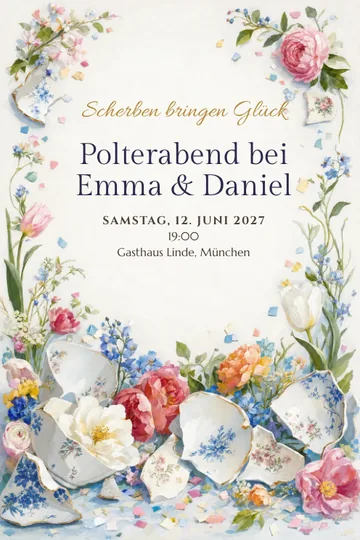 Einladung mit dem Design Polterabend