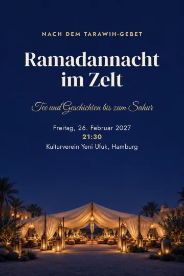 Einladung Feiertage, Design Ramadanzelt bei Nacht