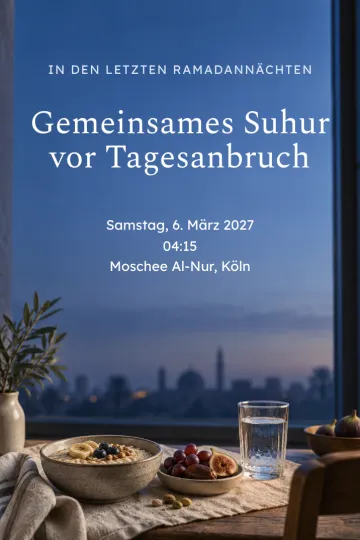 Einladung Feiertage, Design Suhur zur blauen Stunde