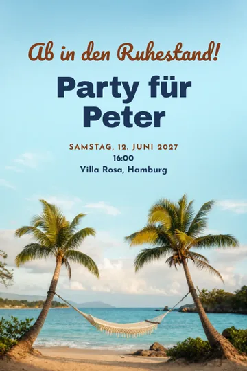 Einladung mit dem Design Endlich frei