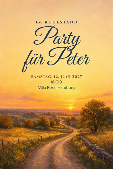 Einladung mit dem Design Goldene Jahre