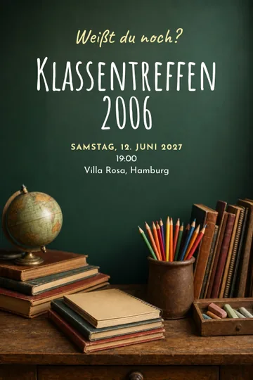 Einladung mit dem Design Klassentreffen