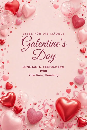 Einladung mit dem Design Galentine’s
