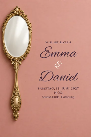Einladung mit dem Design Ein sanfter Spiegel