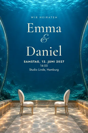 Einladung mit dem Design Aquariumgelübde