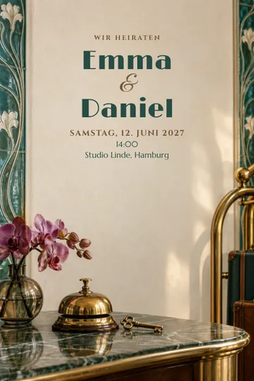 Einladung mit dem Design Jugendstilhotel