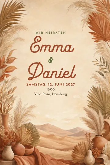Einladung mit dem Design Boho