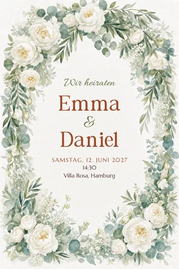 Einladung mit dem Design Botanischer Bogen