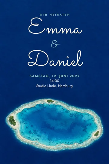 Einladung mit dem Design Unsere eigene Insel