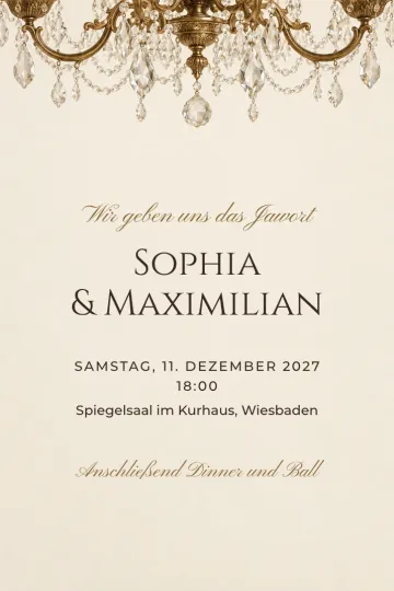 Einladung Hochzeit, Design Kristalllicht