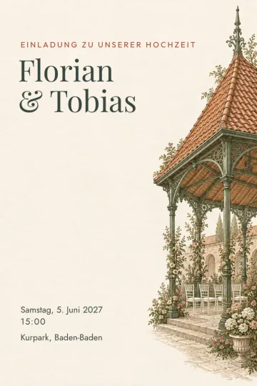 Einladung Hochzeit, Design Hochzeit im Pavillon