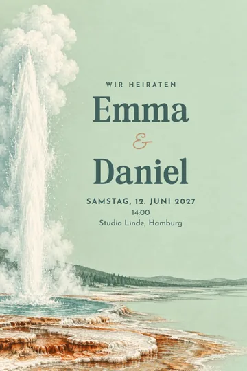 Einladung mit dem Design Ein lebendiges Versprechen