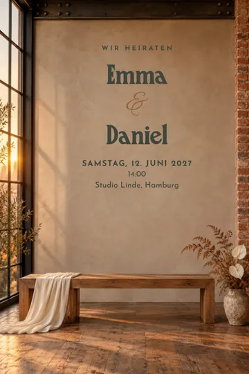 Einladung mit dem Design Industrial-Loft
