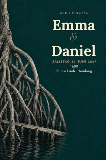 Einladung mit dem Design Verwobene Wurzeln