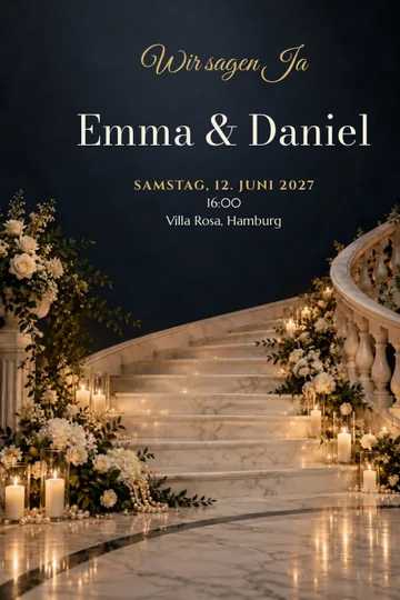 Einladung mit dem Design Mitternachtstreppe