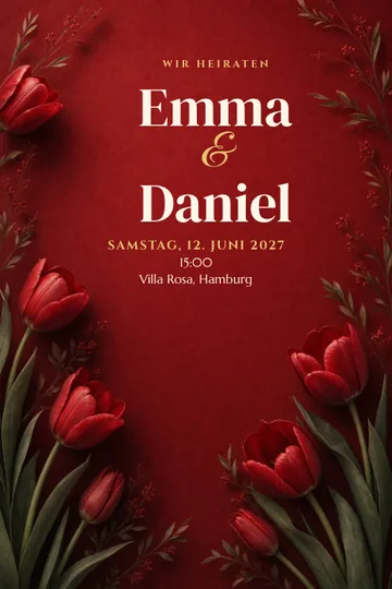 Einladung mit dem Design Modernes Rot