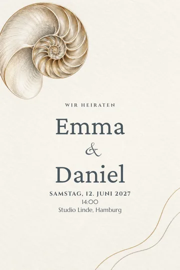 Einladung mit dem Design Nautilusgelübde