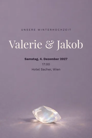 Einladung Hochzeit, Design Opalkristall